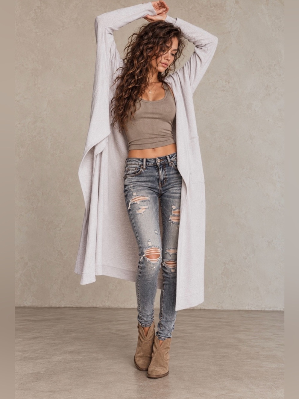 NWT Free People Cozy Girl Longline Cardigan